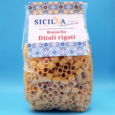 Pâtes Ditali rigati Russello - Fabriquées en Italie (Sicile)