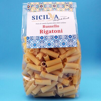 Pâtes Rigatoni Russello - Fabriquées en Italie (Sicile)