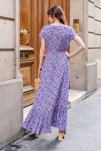 Robe longue à imprimé bohème boutonnée devant 5