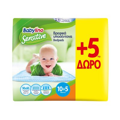 Traversine Assorbenti Babylino Sensitive 90x60cm, 10+5 Unità