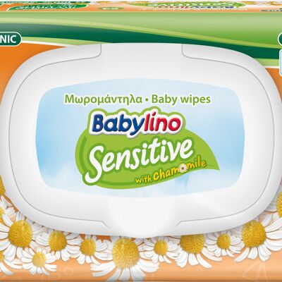 Babylino Sensitive Newborn Wipes with delicate Chamomile fragrance, 98% Natural formula that restores the PH of the skin, 54 Wipes