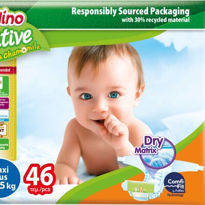 Babylino Sensitive Pannolini Taglia 4+, Maxi Plus (10-15kg), 46 Unità, Confezione Risparmio