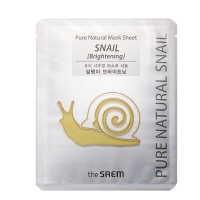 Pure Natural Mask Sheet (Snail Brightening )_Mascarilla de Caracol Iluminadora_20ml