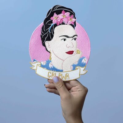 Toppa termoadesiva Frida Kahlo - girl power taglia XL