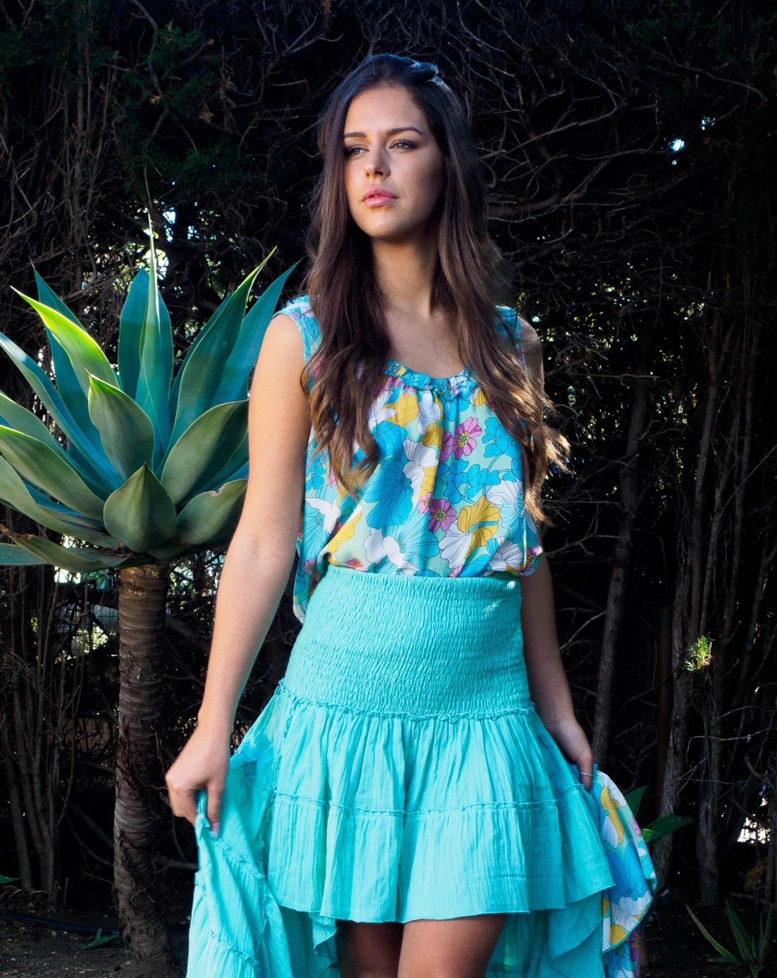 FEVER Top smanicato-Turchese