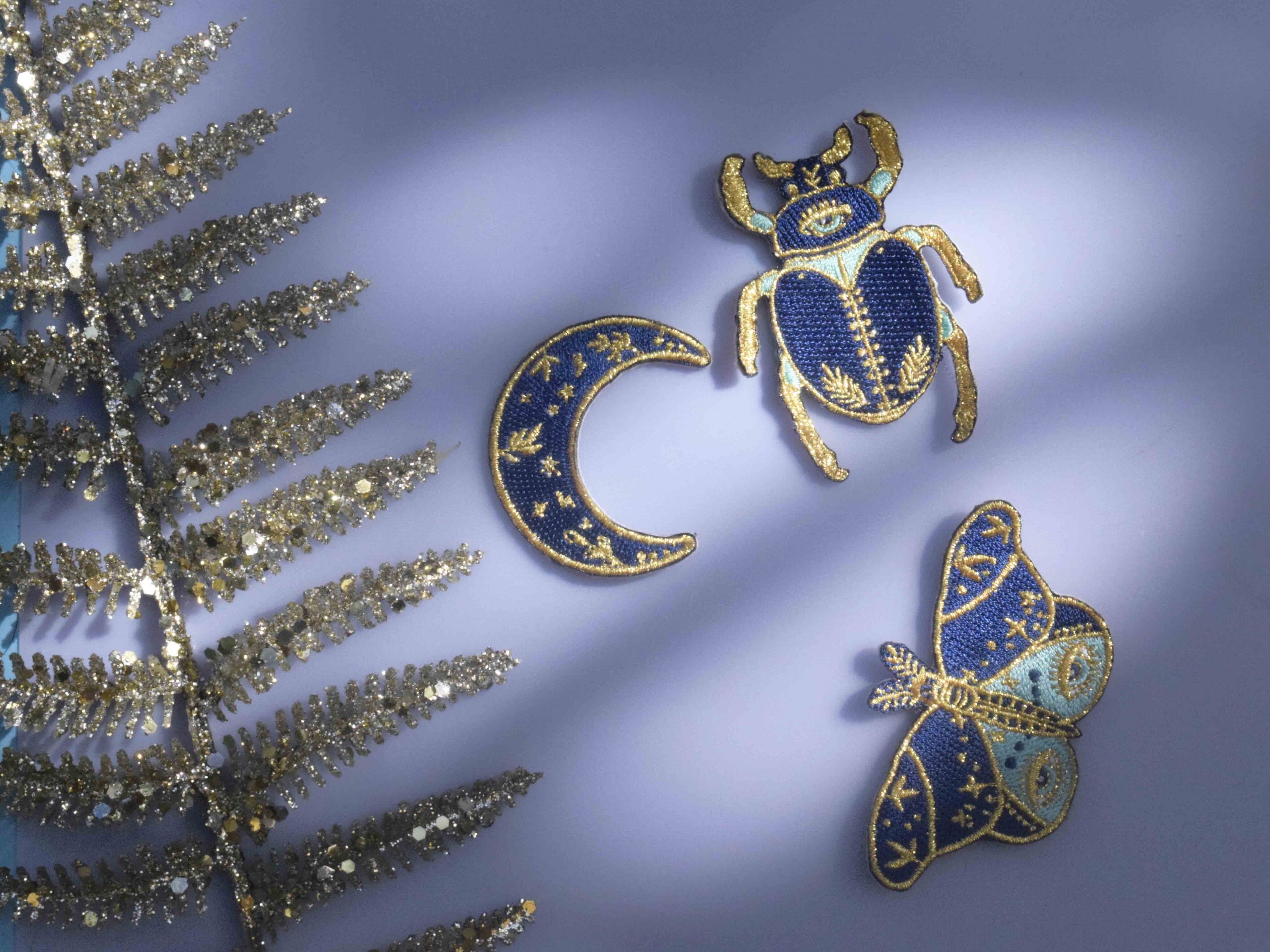 Toppa termoadesiva trio insetti d'oro