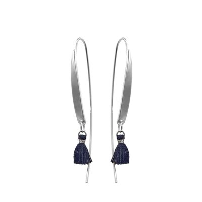 Boucles d'oreilles ELISABETH noir/argent
