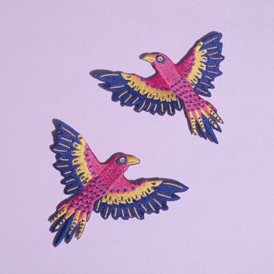 Duo eagle birds iron-on patch (2 pieces)