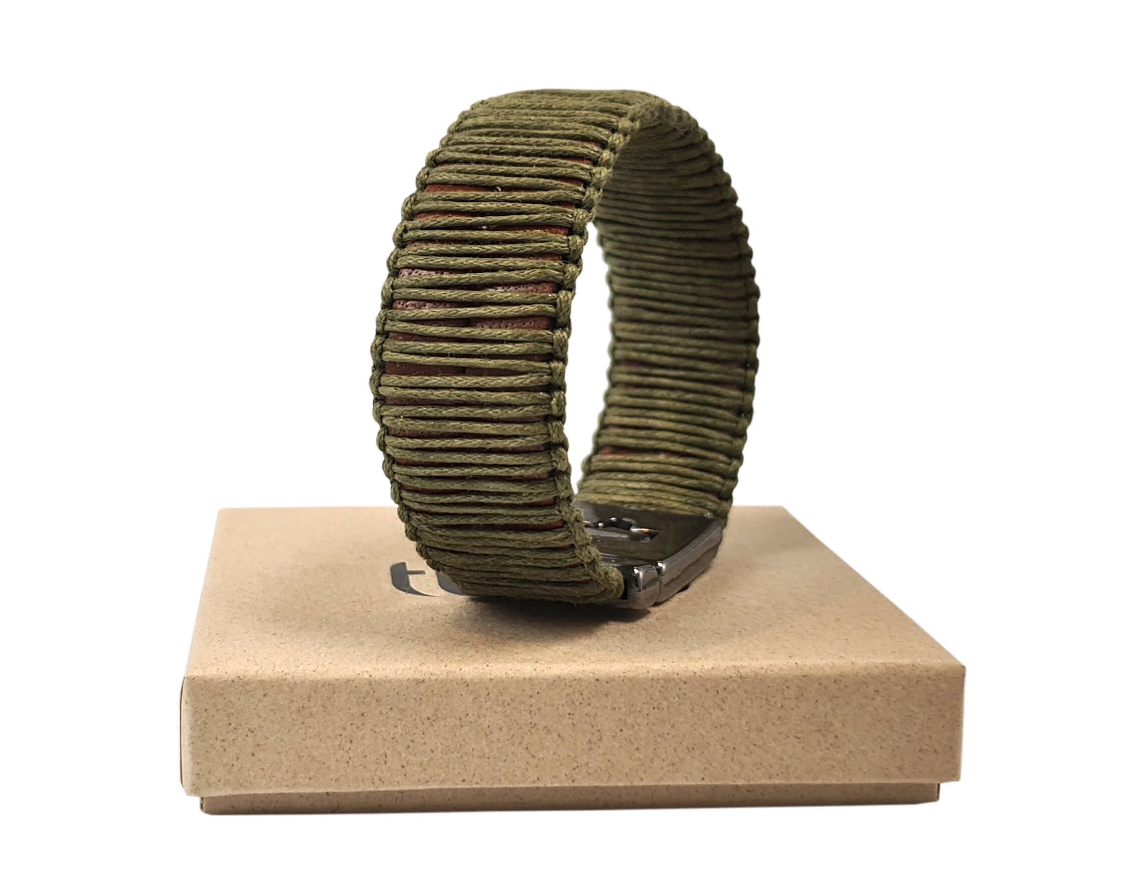 Pulsera para hombre MARK BIG, verde oliva/marrón