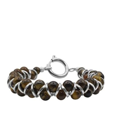 Women's bracelet METAL & STONE, brown/silver