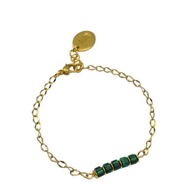 Women's bracelet NADIA gold/green
