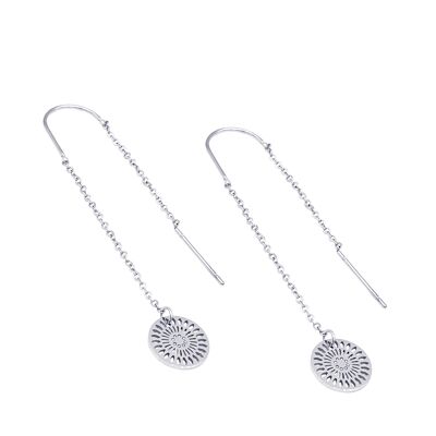 Earrings STEEL MANDALA silver