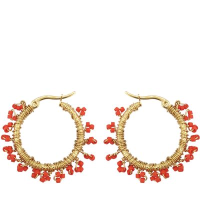 Earrings TANJA gold/coral