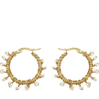 Earrings TANJA gold/white
