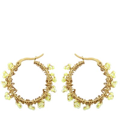 Boucles d'oreilles TANJA jaune fluo