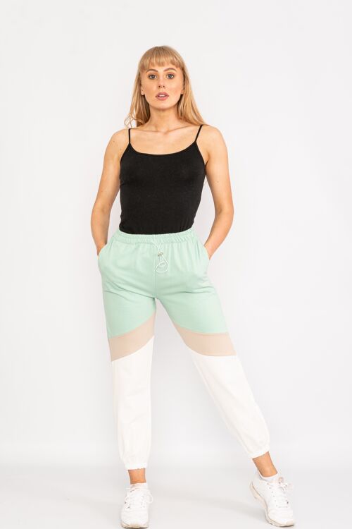 Mint Drawstrings panelled loungewear bottom