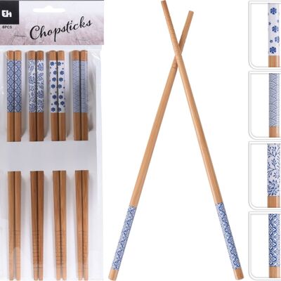 Blister 8 chopsticks with 4 designs