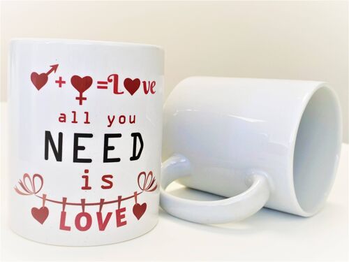Taza con frase"All you need is love"