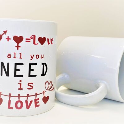 Tasse mit dem Spruch "All you need is love".