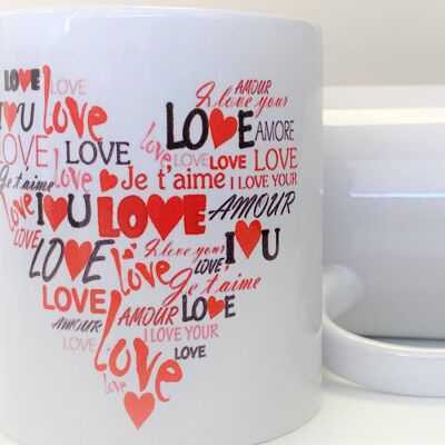Original cup in love. Love message mug