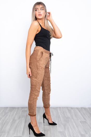 Pantalon magic en suédine marron 2