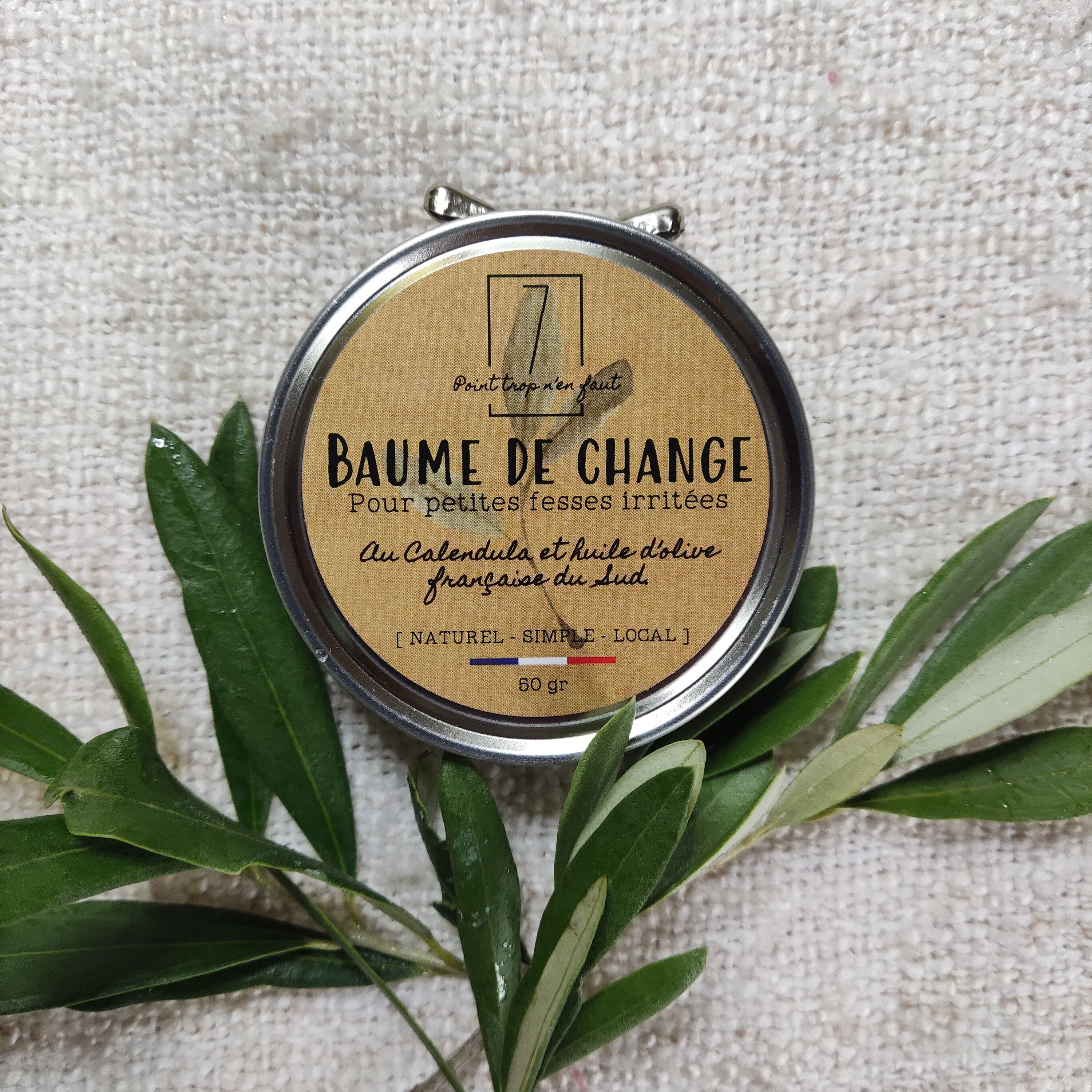 Bálsamo de cambio de pañal [aceite de oliva francés] para pequeñas nalgas irritadas - 50g