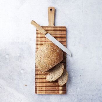 Set de planche à pain et couteau à pain en bois d'acacia 2