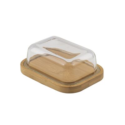 Bamboo butter dish with FSC glass lid