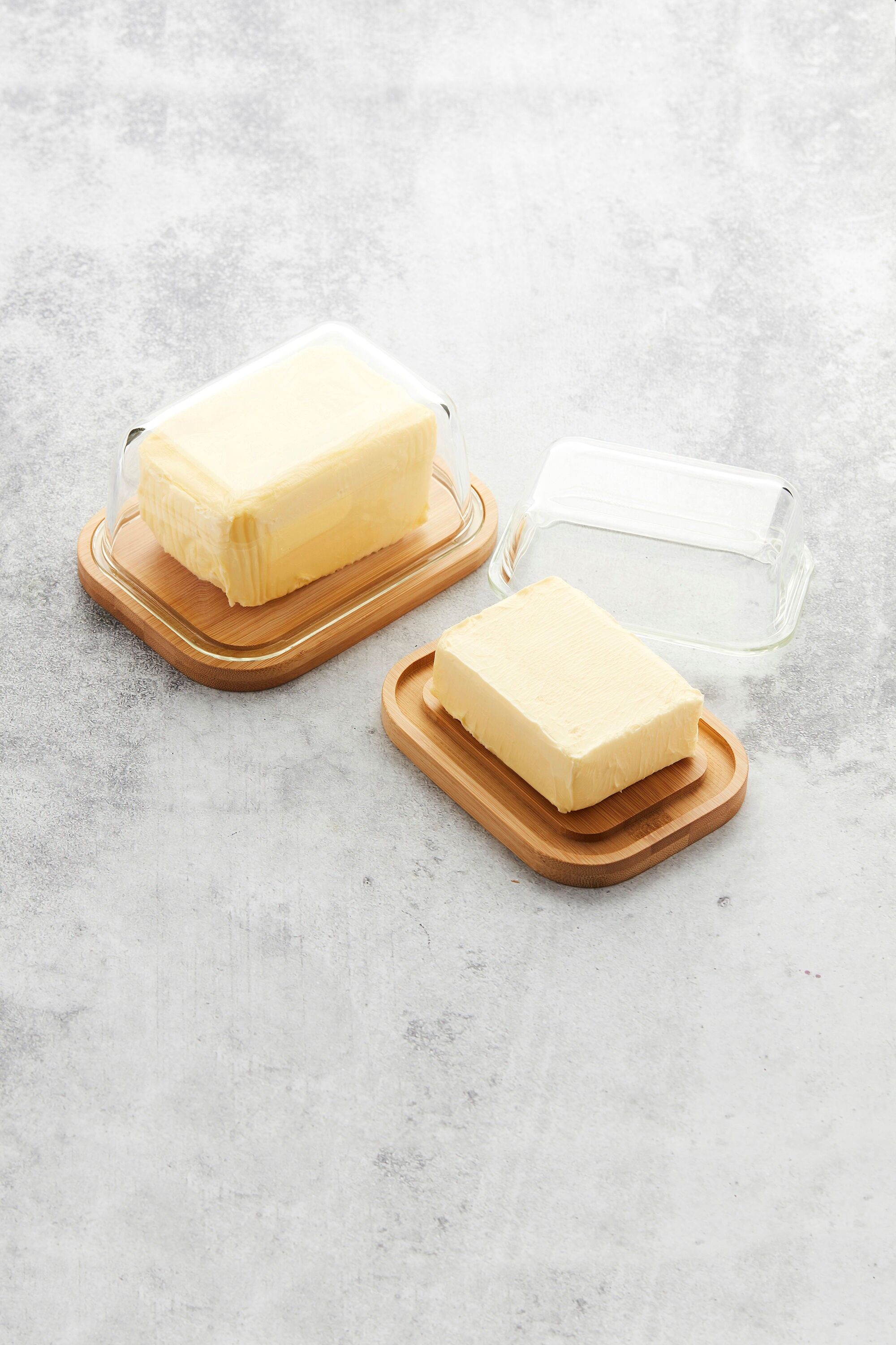 Butterdose aus Bambus mit FSC-Glasdeckel