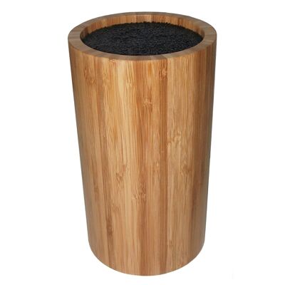 FSC round bamboo knife block without knives