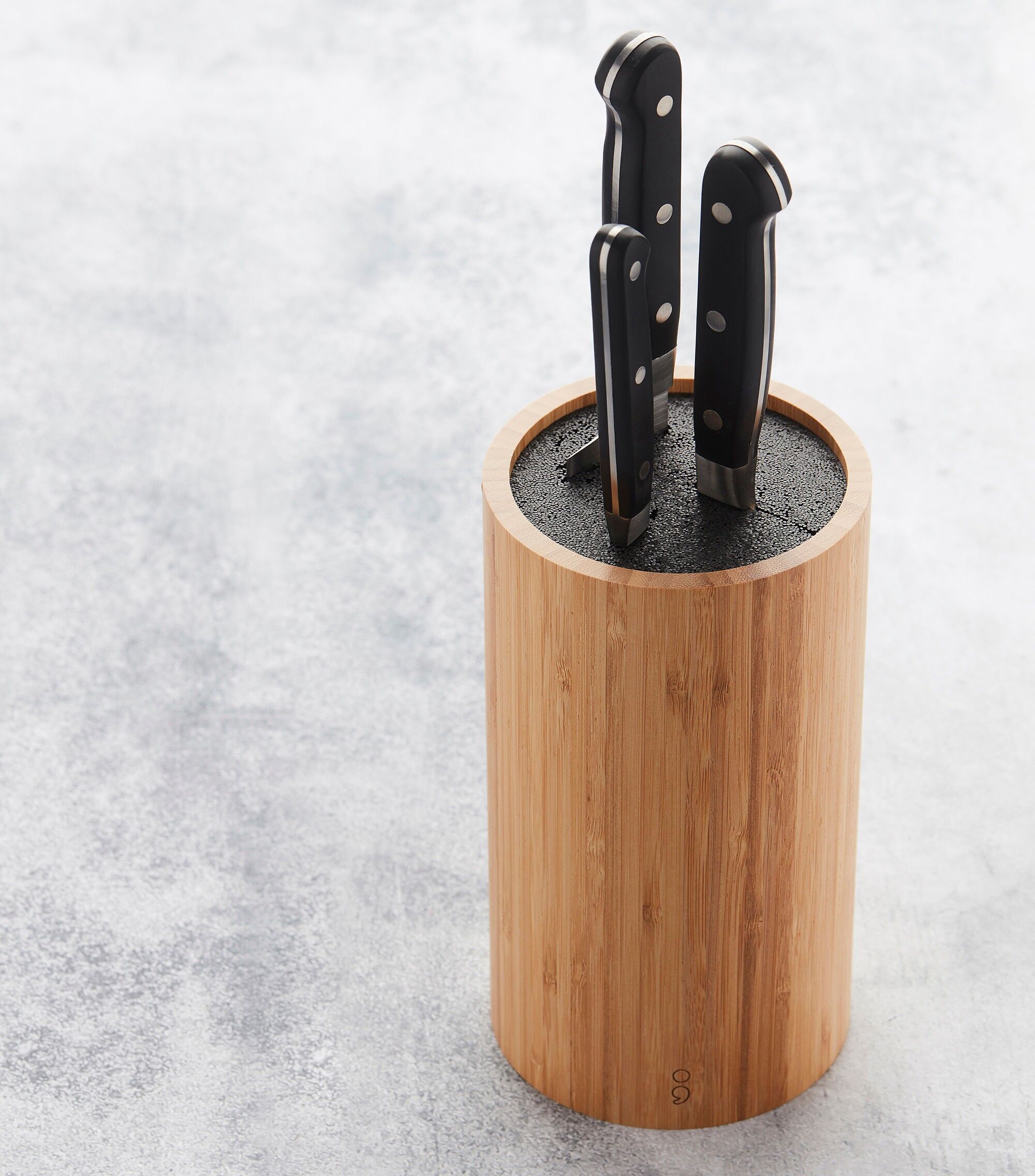 Runder Messerblock aus FSC-Bambus ohne Messer