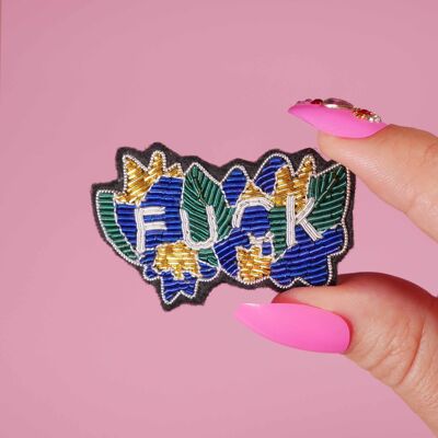 Brooch Fuck - handmade cannetille embroidery