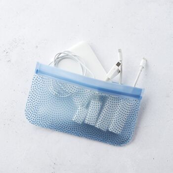 Set de 3 sacs ziplock réutilisables en Peva bleu 6