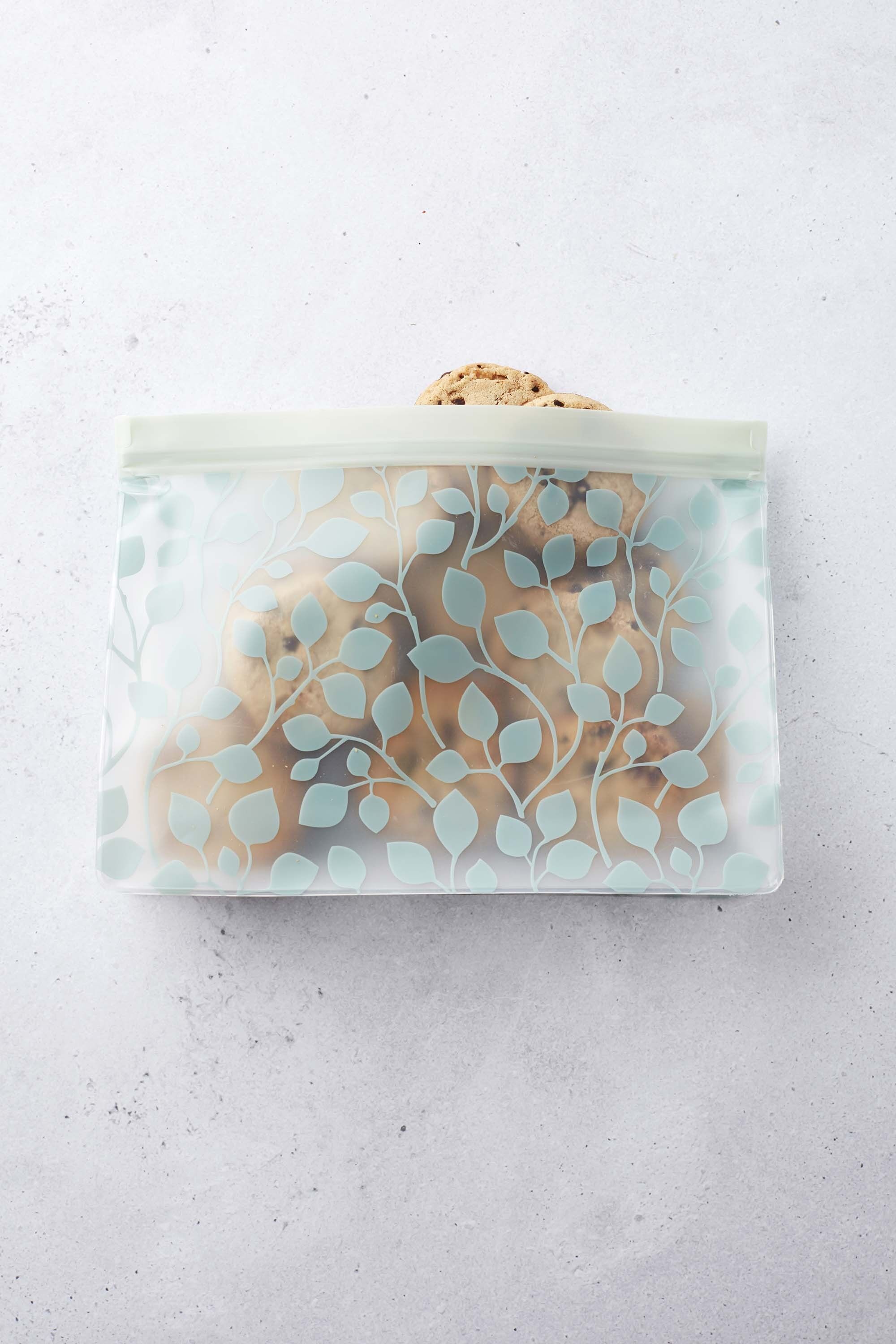 Set de 2 sacs ziplock réutilisables avec fond en Peva vert