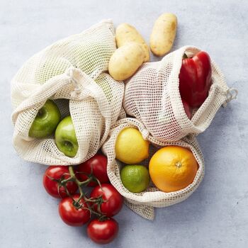 Sac à fruits et légumes réutilisable en coton 25x20cm 2