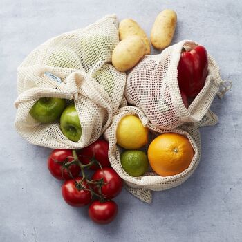 Sac à fruits et légumes réutilisable en coton 25x20cm 3