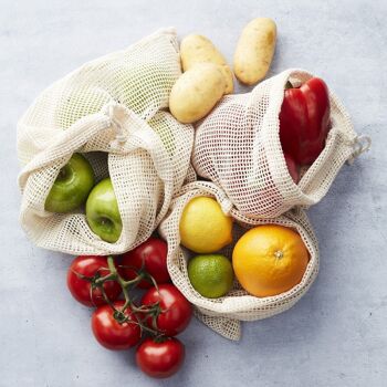 Sac à fruits et légumes réutilisable en coton 30x40cm 2