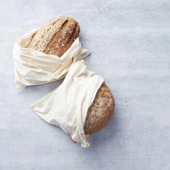 Sac à pain réutilisable en coton 30x38cm 2
