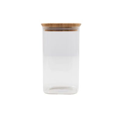 Glass jar with bamboo lid 1L