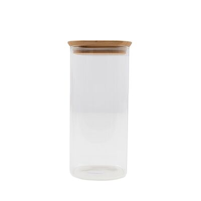 Glass jar with bamboo lid 1.4L