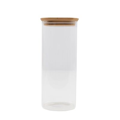 Glass jar with bamboo lid 1.9L