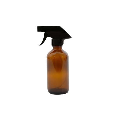 Flacone Boston in vetro con spray ambrato 250ml