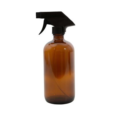 Flacone Boston in vetro con spray ambrato 500ml