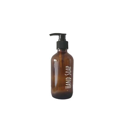 Boston glass bottle with amber pump Hand Soap 250ml