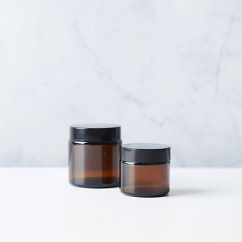 Set de 2 pots à cosmétiques en verre ambré 50 & 100 ml 2