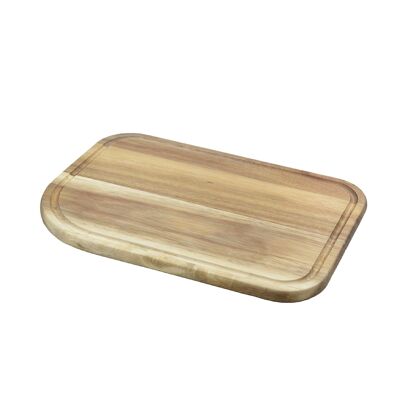 Tagliere con gola in legno di acacia 35x25x1,5cm