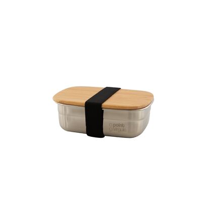 Lunchbox aus Edelstahl mit Bambusdeckel 450ml