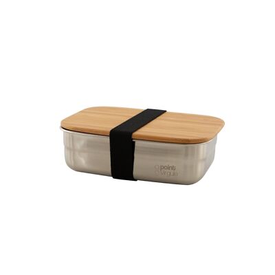 Lunchbox aus Edelstahl mit Bambusdeckel 650ml