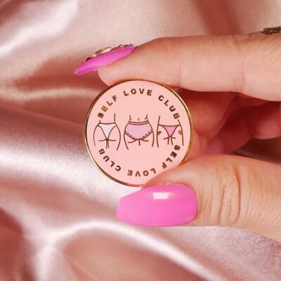 Pink Self love club pin