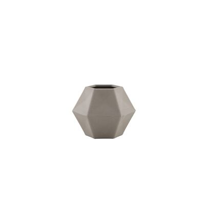 Geometric vase in cement gray bamboo fiber 10.8x9.5x8cm